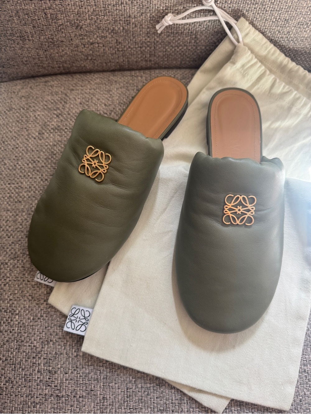Loewe Anagram Leather Mule Slides - Picture 7 of 11